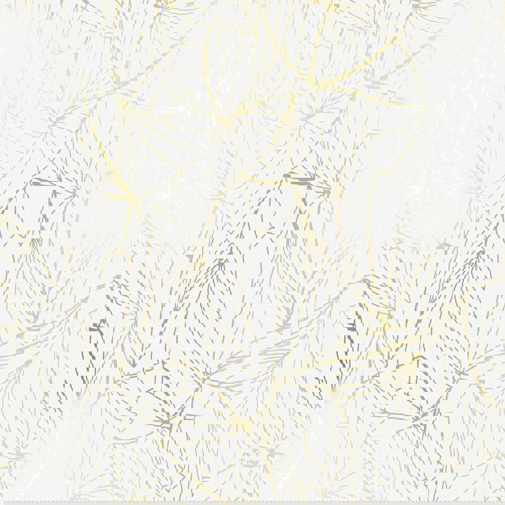 Leaf gold / white wallpaper by Erica Wakerly