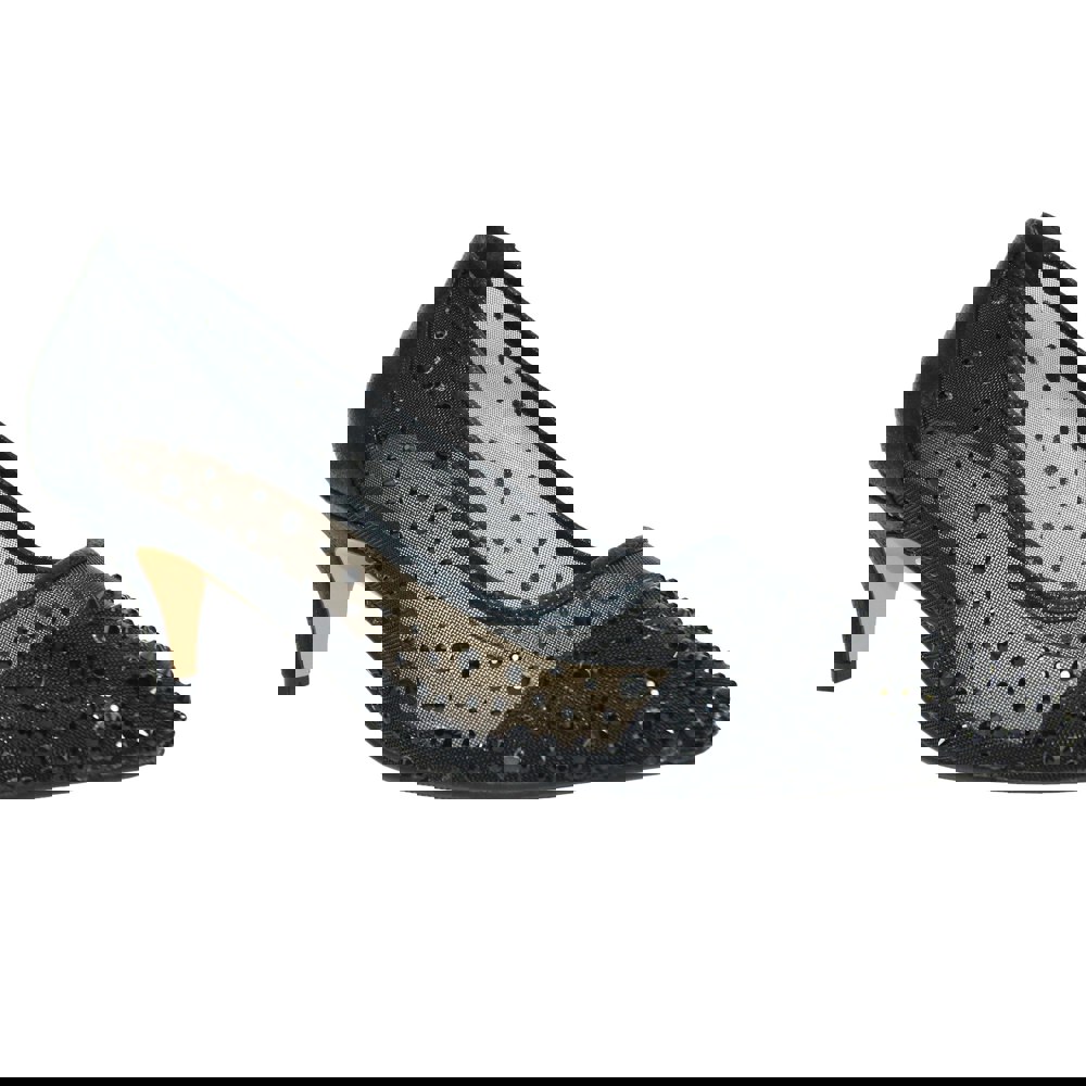 Lunar Women's Alisha Faux Gemstone Court Shoes - Black