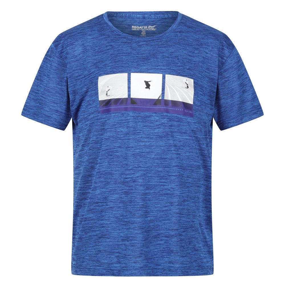Regatta Childrens/Kids Findley Graphic Print Marl T-Shirt - Strong Blue