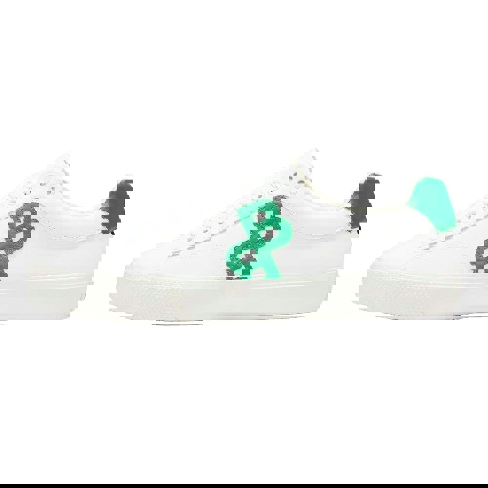 Boss Unisex Adult Aiden Leather Trainers - White/Green