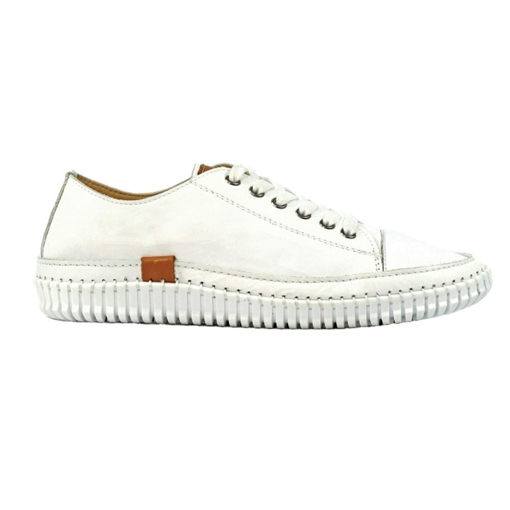Lunar Womens/Ladies Truffle II Leather Plimsolls - White