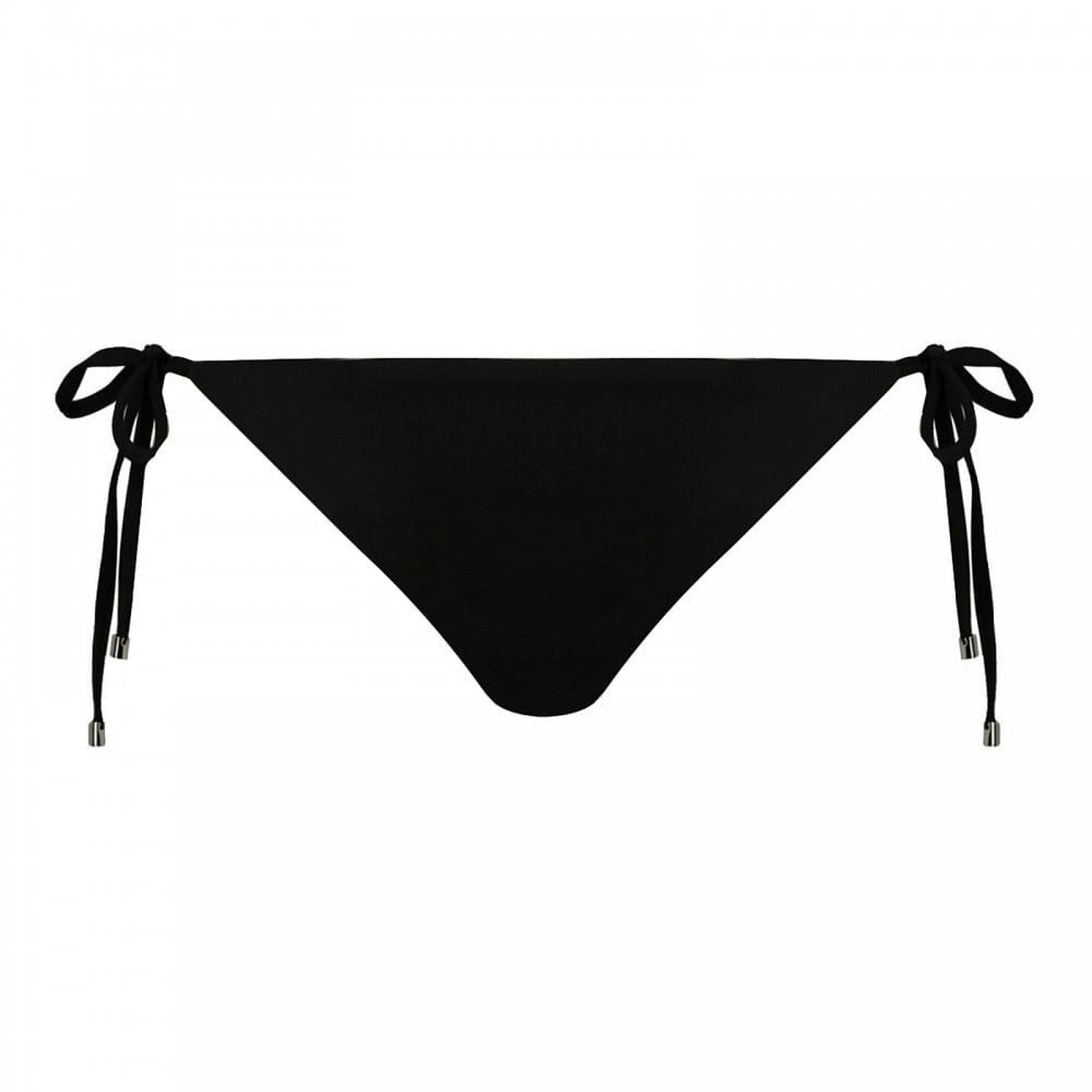 Emporio Armani Logo Side Tie Bikini Bottoms, Black