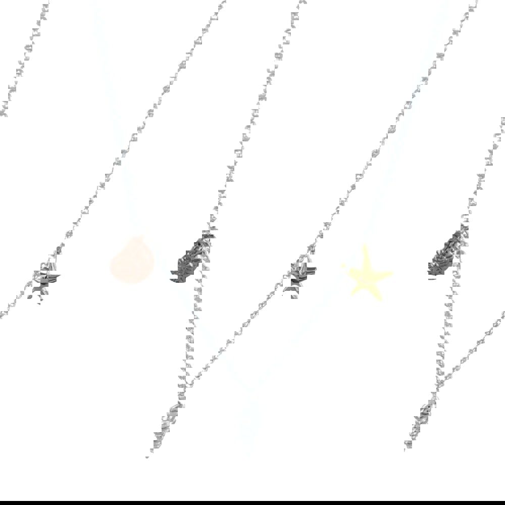Sterling Silver and Gold Plated Shell Necklace - Reeves & Reeves