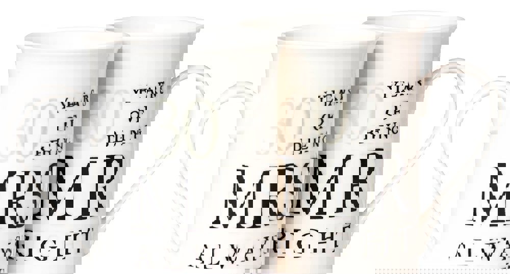Ivory White 30th Anniversary Mr Right & Mrs Always Right Ceramic Mug Gift Set Image 2