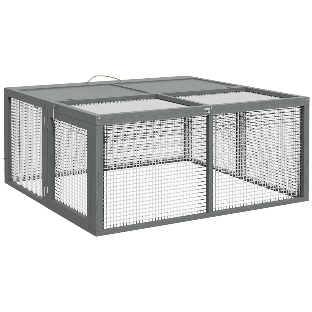PawHut Wooden Folding Rabbit Run for 2-3 Rabbits, | Rackhams