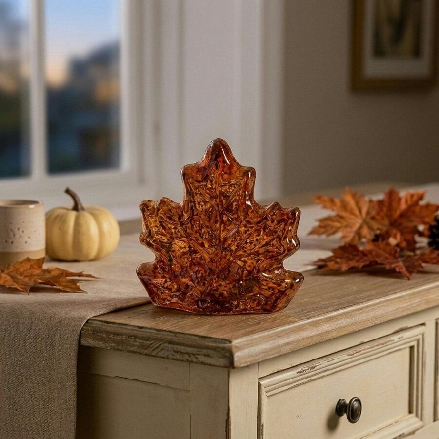 Garden Greatness Cinnamon Glass Maple Leaf Light