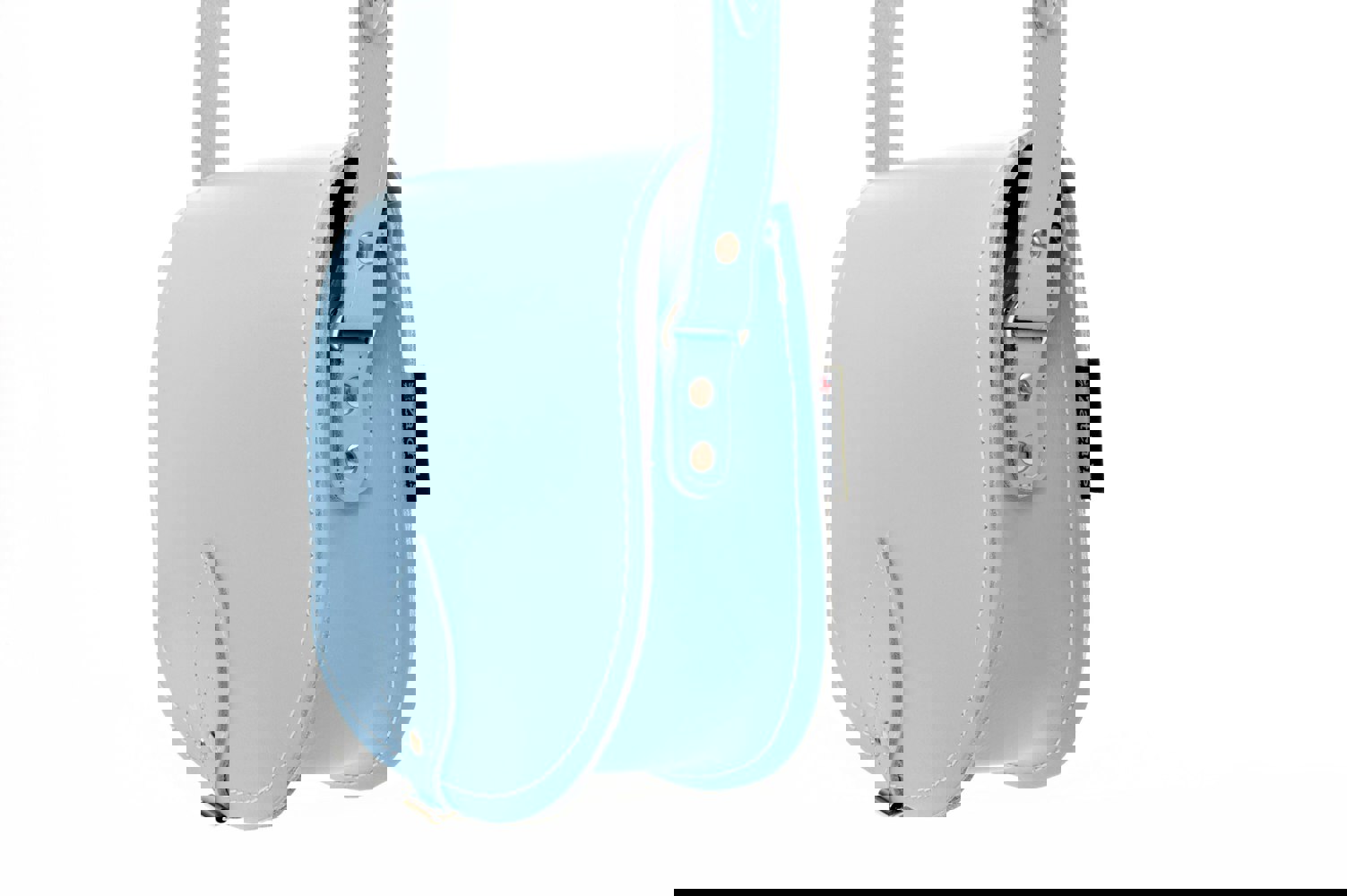 Zatchels Handmade Leather Saddle Bag - Pastel Baby Blue