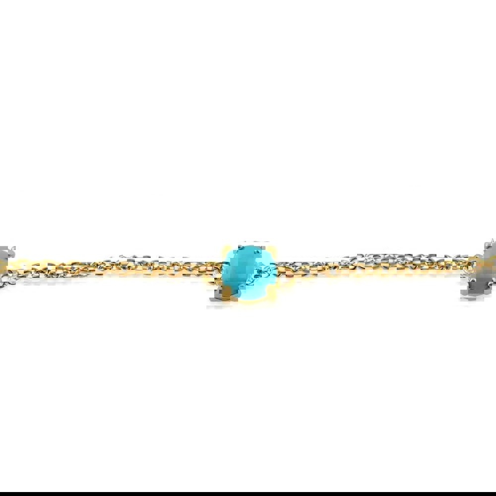 Classic Turquoise Cabochon Bracelet in 9ct Yellow Gold - Gemondo
