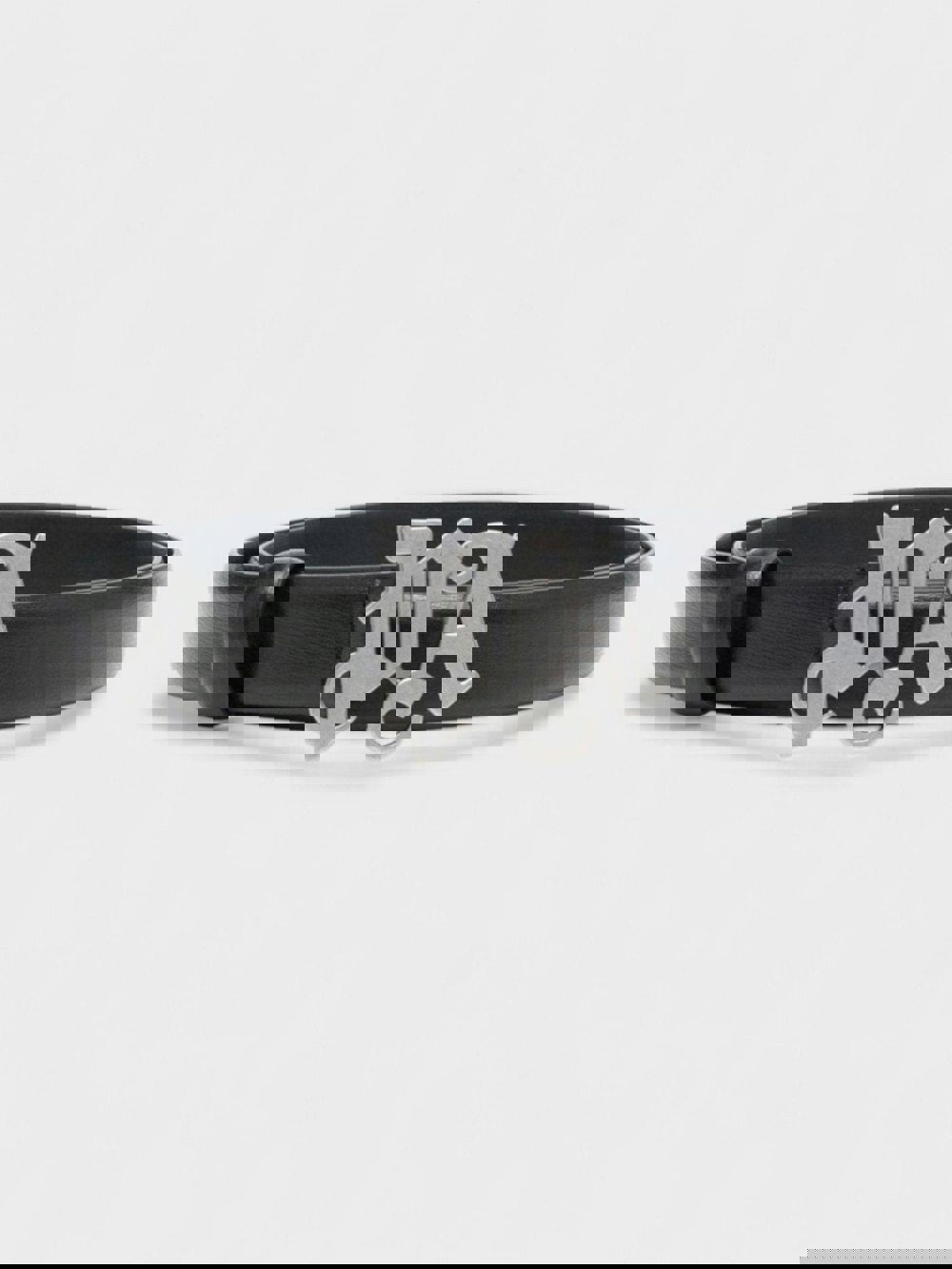 Palm Angels Monogram Caviar Belt Black Silver - Supplied FashionPalm Angels