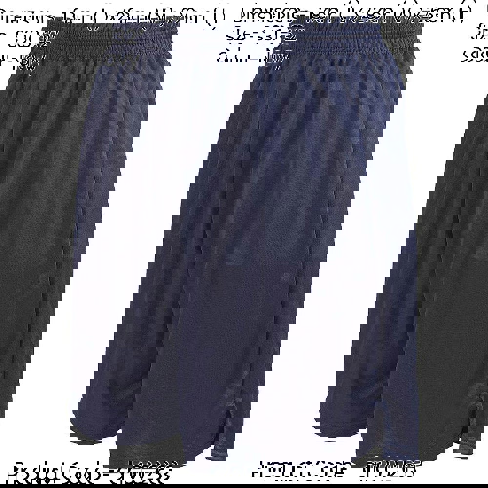 S - NAVY Adult Soft Touch Elasticated Training Shorts Bottoms - Football Gym
