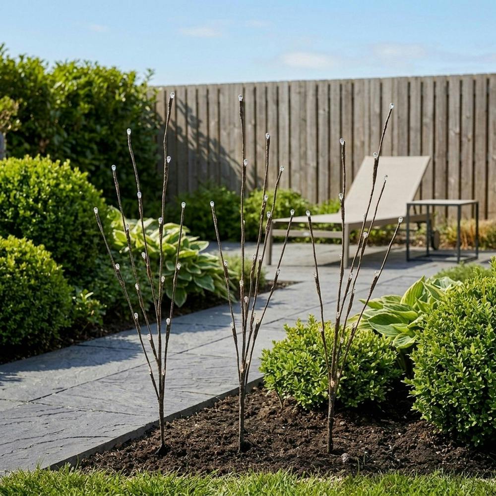 Garden Greatness Trio White Light Twig Pathway Stake Lights