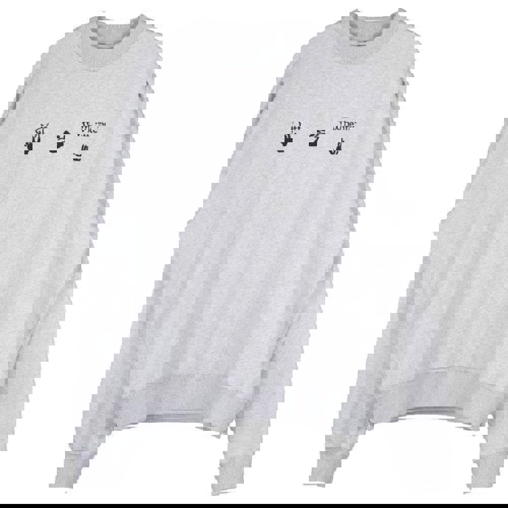 Off-White Big OW Logo Skate Fit Grey Sweatshirt L