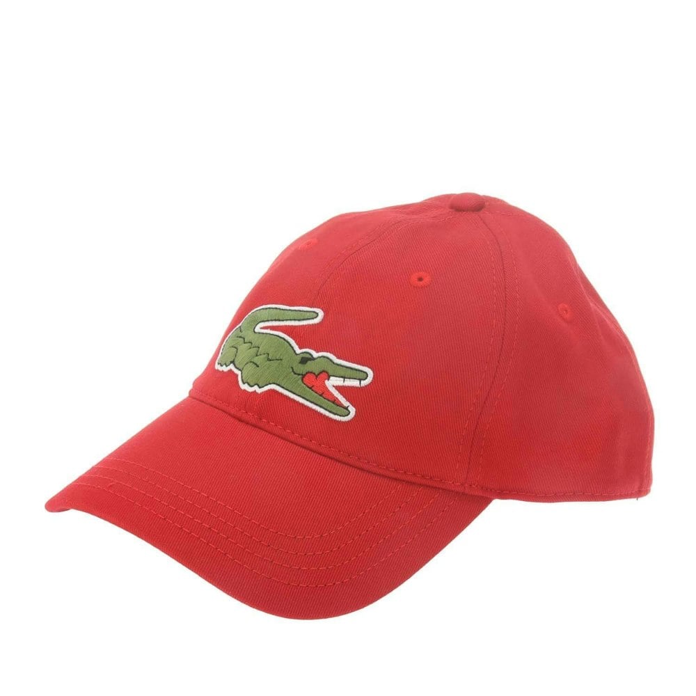 Lacoste Unisex Adult Adjustable Cotton Twill Baseball Cap - Red