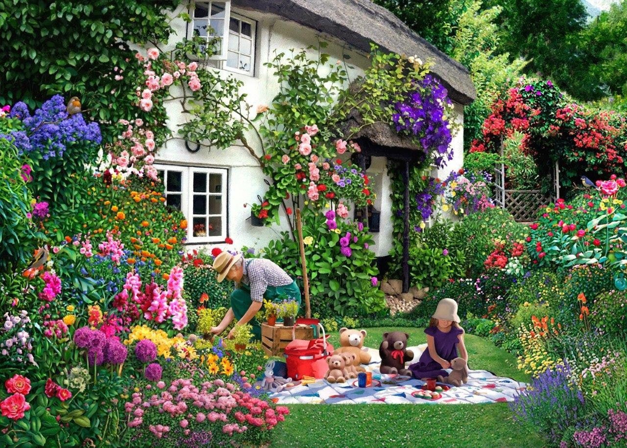 The House of Puzzles Teddy Bears Picnic - BIG 500 Piece Jigsaw Puzzle