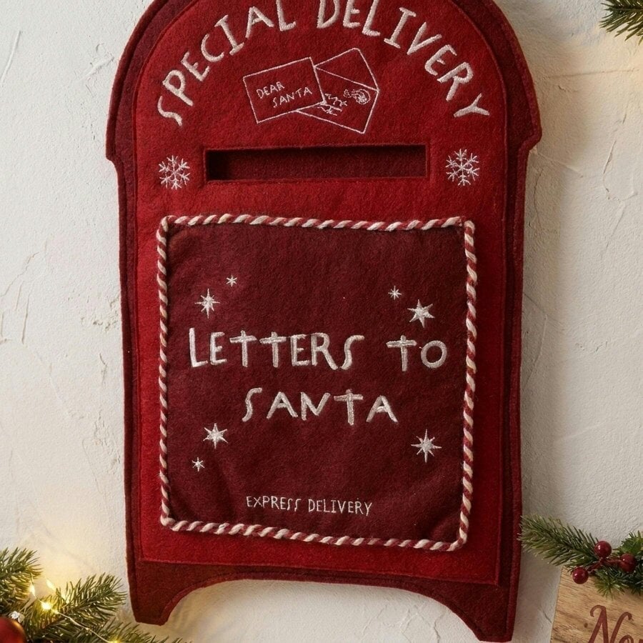 Garden Greatness Festive Sleigh Bells Hanging Mailbox Sign