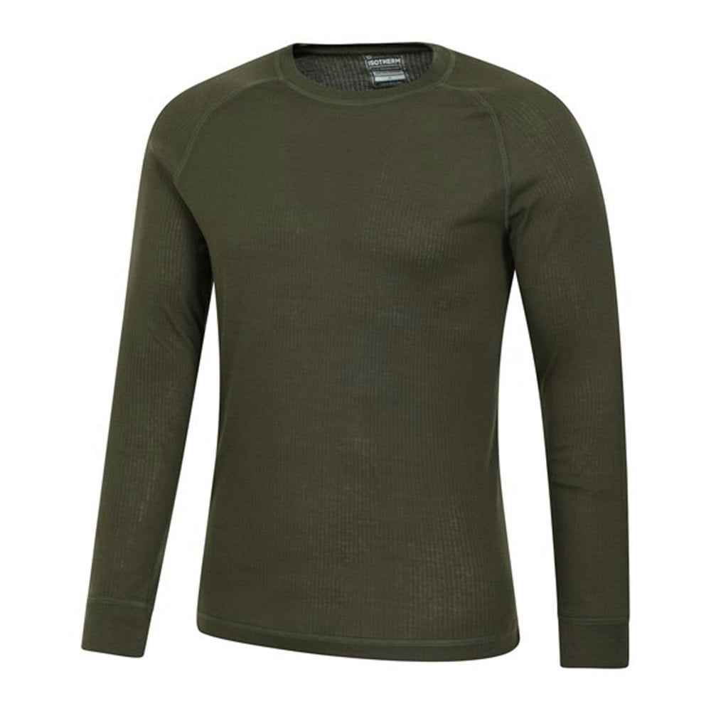Mountain Warehouse Mens Talus Round Neck Long-Sleeved Thermal Top - Khaki Green