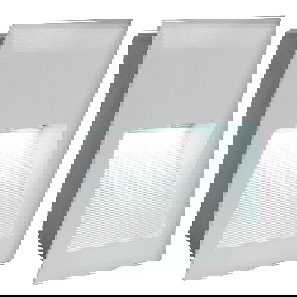 IP65 Recessed Outdoor Wall Light Silver Cast Aluminium 3.7W Built in LED Loops