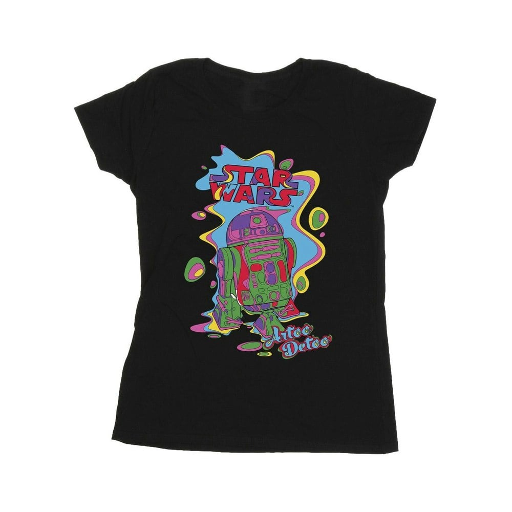 Star Wars Womens/Ladies R2D2 Pop Art Cotton T-Shirt - Black