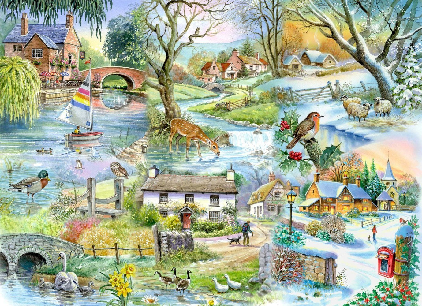 The House of Puzzles All Seasons - 500 Piece Jigsaw Puzzle