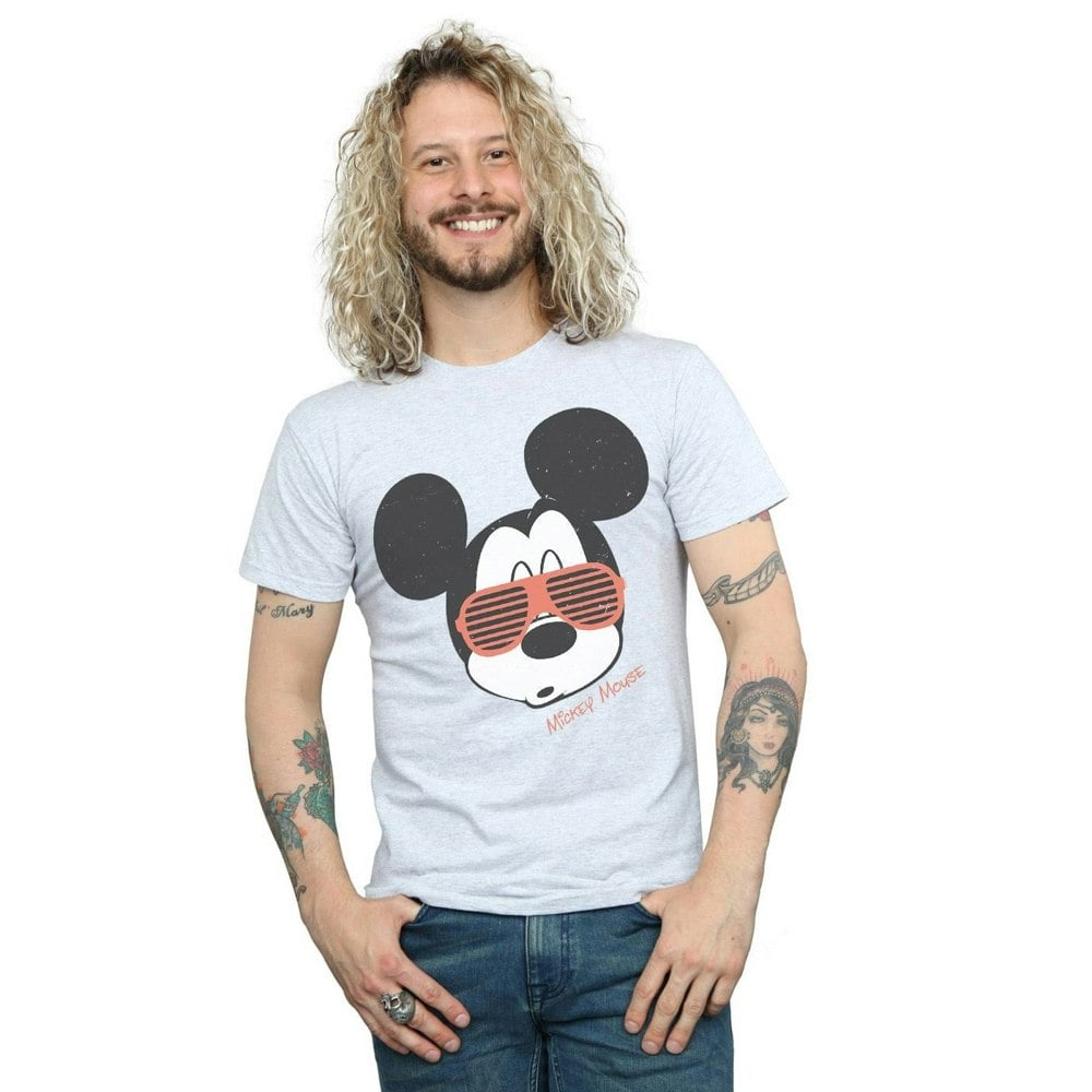 Disney Mens Mickey Mouse Sunglasses T-Shirt - Sports Grey