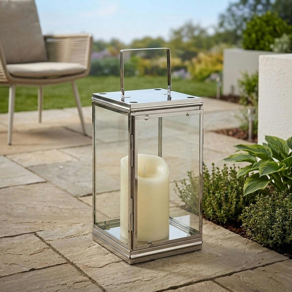 Garden Greatness Phoenix Contemporary Stainless Steel Lantern