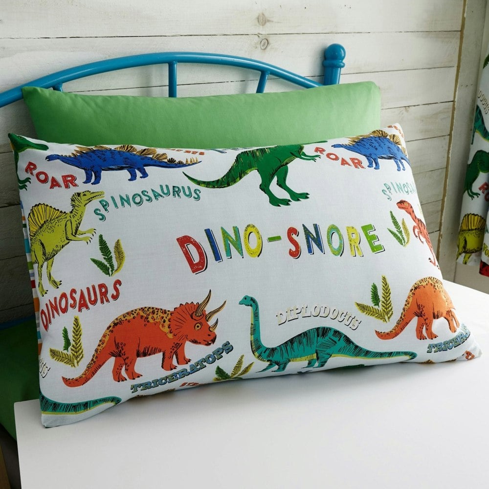 Dino-Snore Dinosaur Pillowcases (Pair) - Happy Linen Company