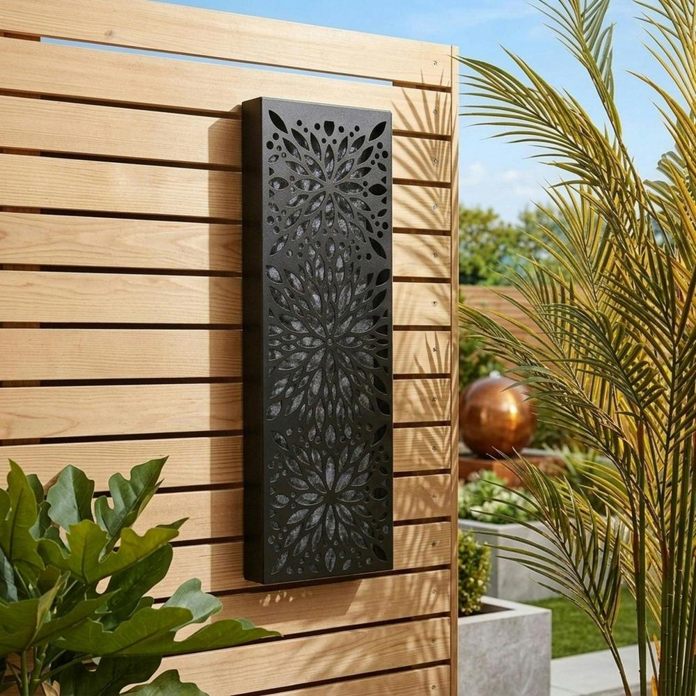 Garden Greatness Lunaria Floral Solar Wall Art Panel