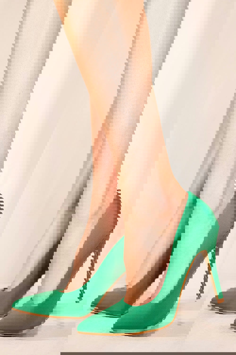 Where's That From Leah Toe Pump High Heel in Jade Green Lycra