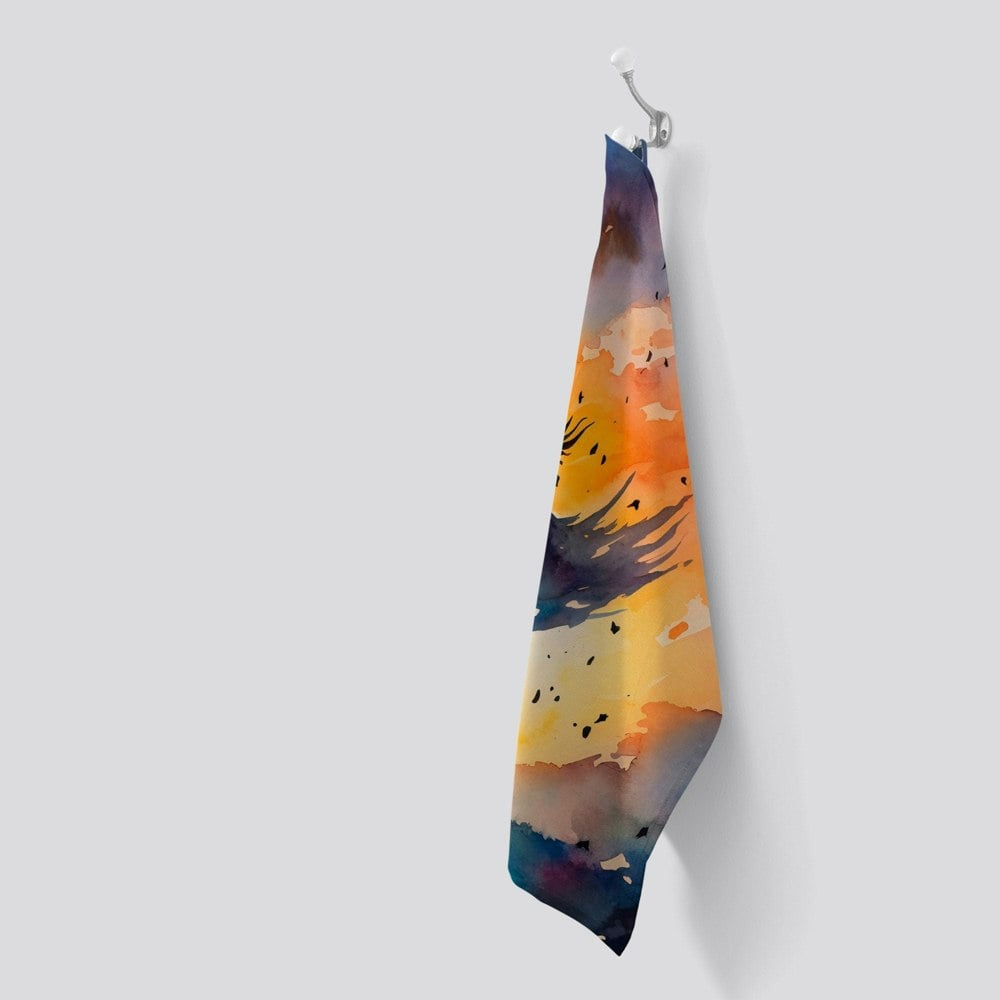 Warren Reed A Mesmerizing Watercolor Artwork Featuring A Graceful Witch Tea Towel