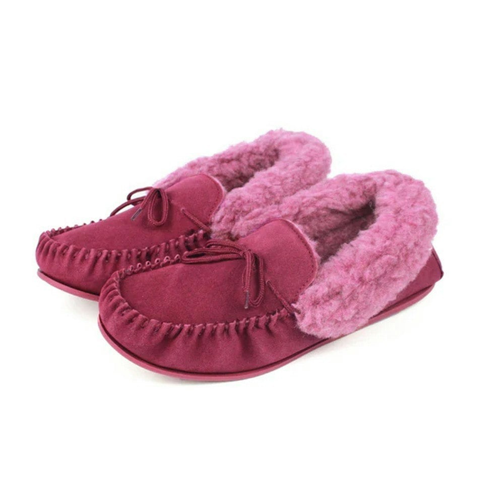 Eastern Counties Leather Womens/Ladies Willow Suede Moccasins - Wine