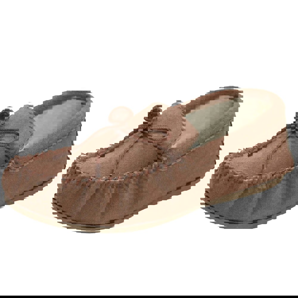 Eastern Counties Leather Unisex Wool-blend Hard Sole Moccasins - Camel