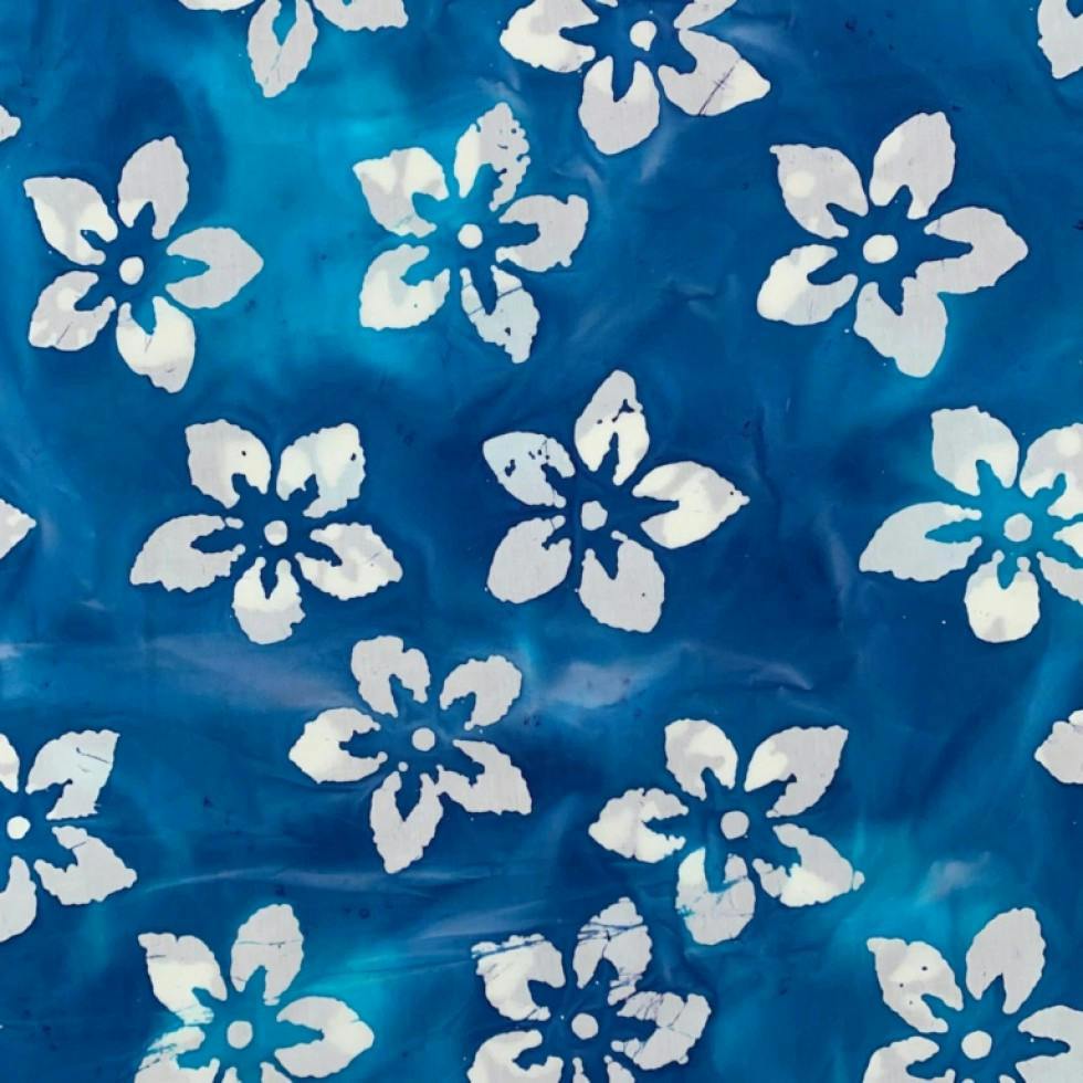 Minerva Cotton Batik Dressmaking & Quilting Fabric per metre, 110cm / 43" Wide - Blue