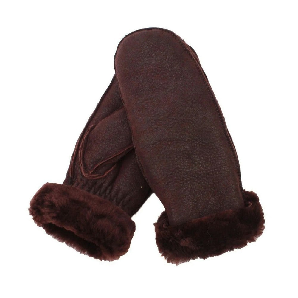 Eastern Counties Leather Womens/Ladies Sheepskin Mittens - Berry