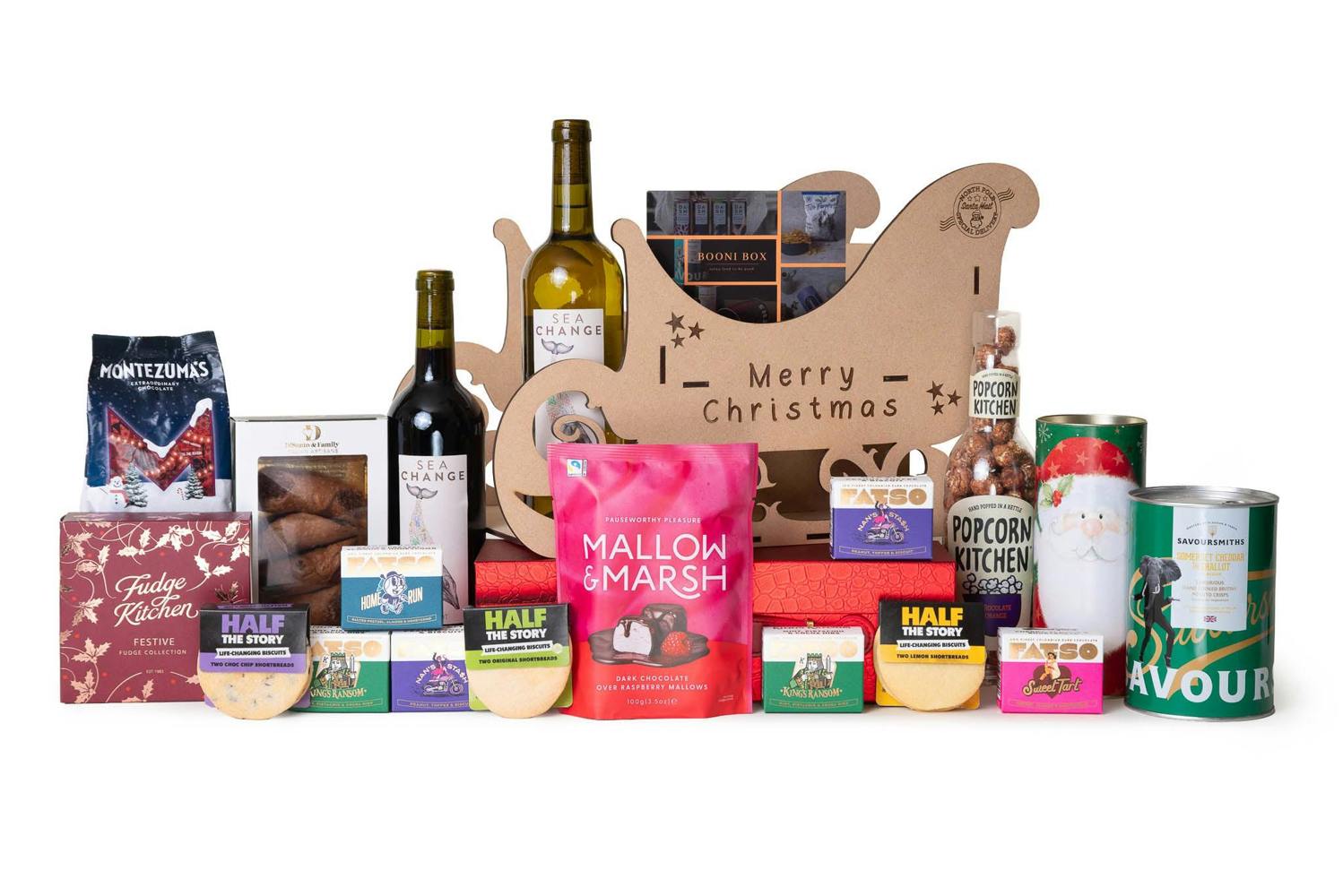 Booni Box The Christmas Party Wine and Savoury Treats Gift Set