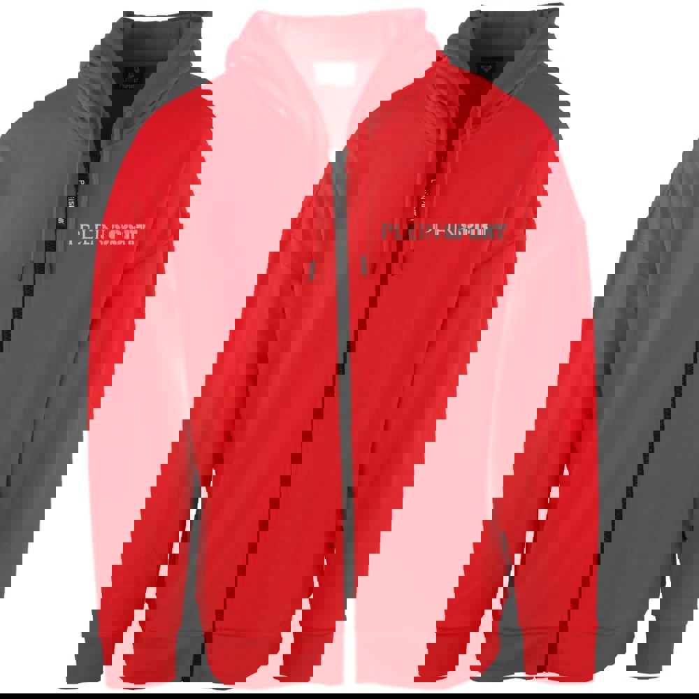 Plein Sport Logo On Back Zip-Up Red Hoodie S