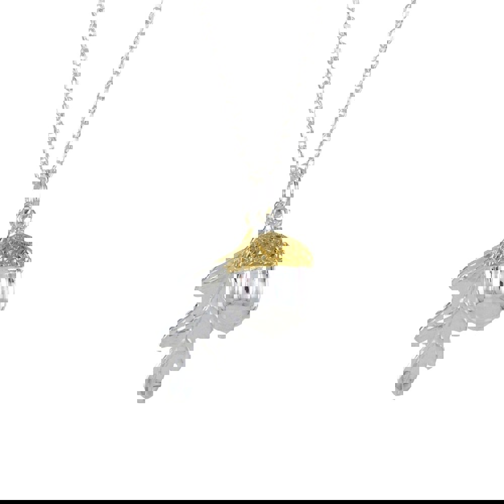 Oak Leaf and Acorn Sterling Silver and Gold Plated Necklace - Reeves & Reeves