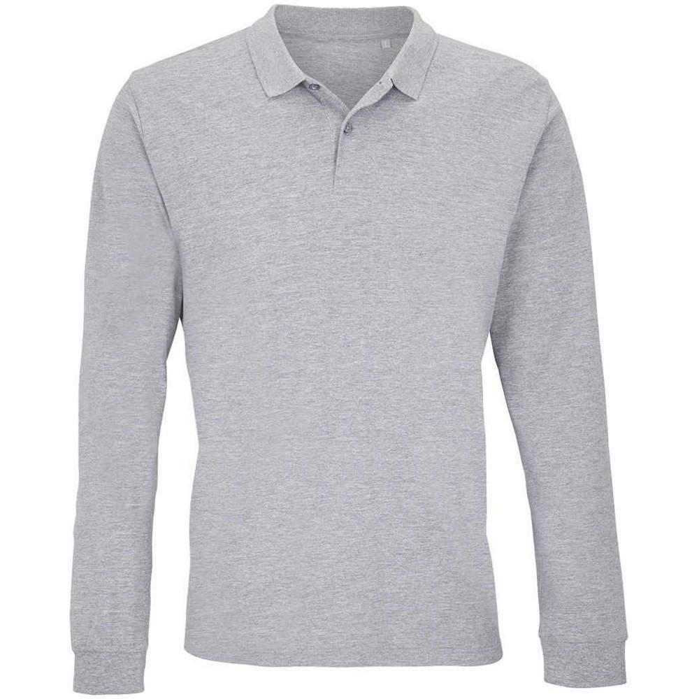 SOLS Unisex Adult Planet Marl Pique Long-Sleeved Polo Shirt - Grey Marl - Grey Marl