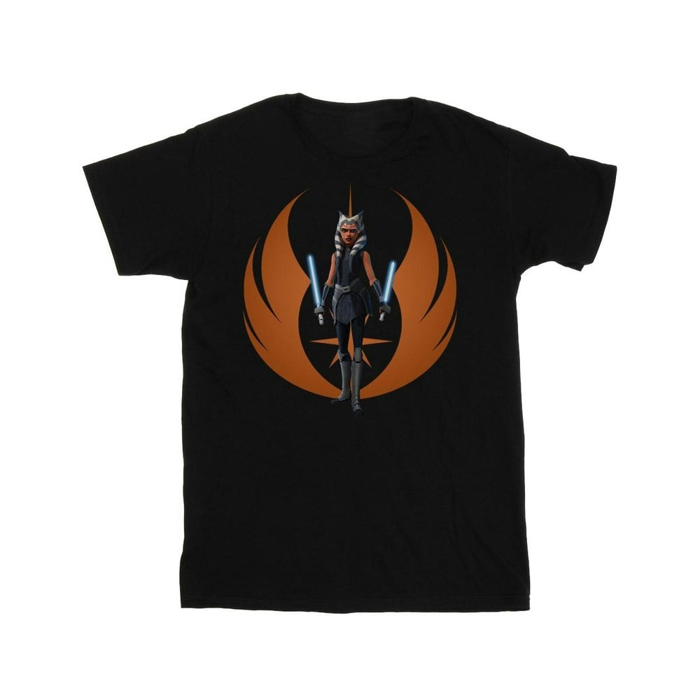 Star Wars Mens Clone Wars Ahsoka Rebel Pose T-Shirt - Black