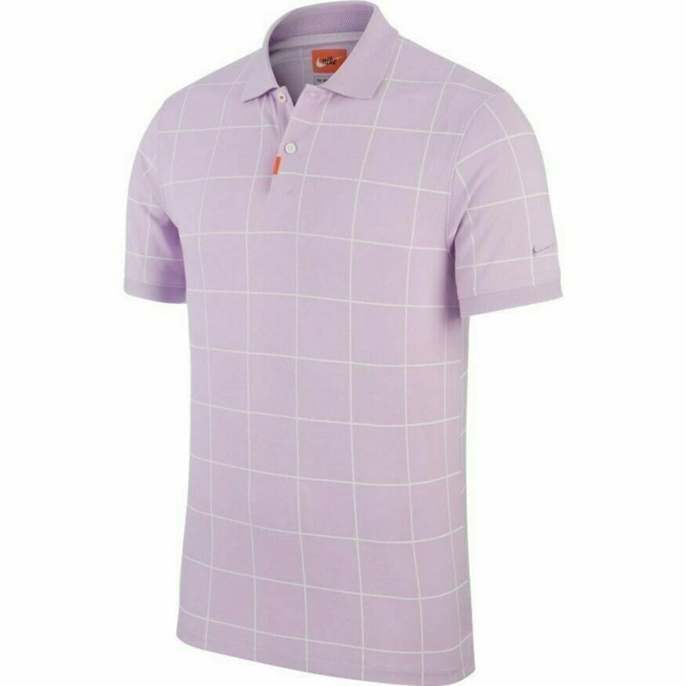 NIKE CI8976-543 NAY 543 PURPLE WITH WHITE CHECKS NIKE SLIM FIT, DRY FIT, POLO SHIRT CI8976 MENS XS