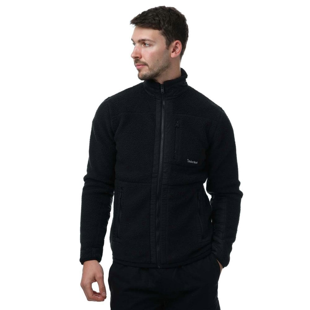Timberland Mens Mix Media Sherpa Fleece Jacket - Black