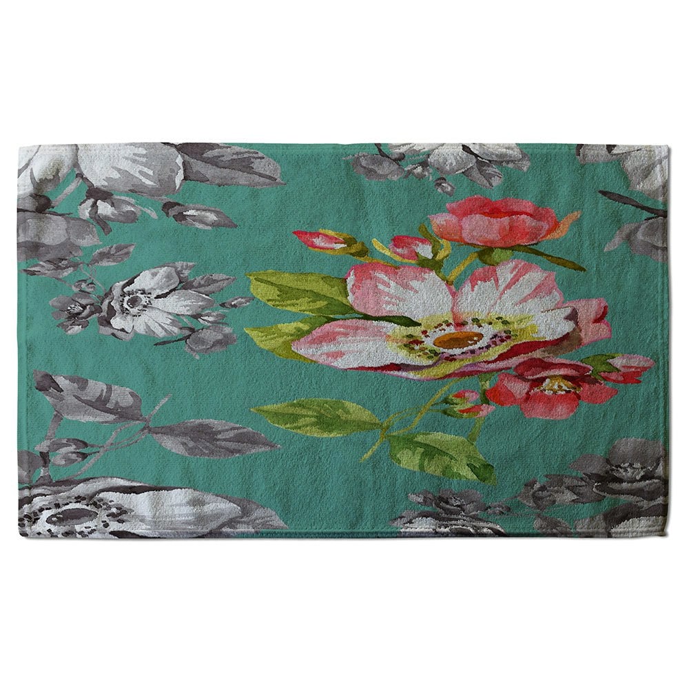 Benjamin Tate Design Bright Flower on Green (Bath Towel)