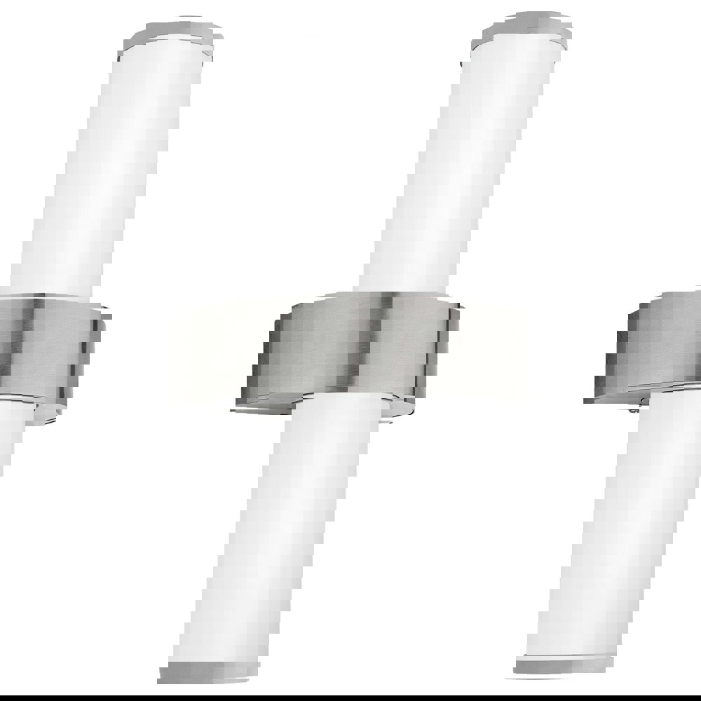 IP44 Outdoor Wall Light Stainless Steel & Silver 2 x 60W E27 Lamp Bulb Loops