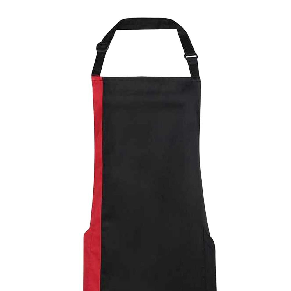 Premier Contrast Bibbed Full Apron - Black/Red