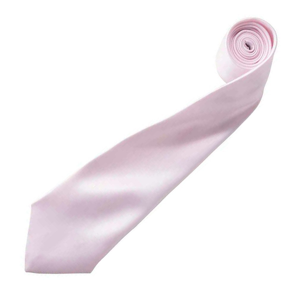 Premier Mens Plain Satin Tie (Narrow Blade) - Pink