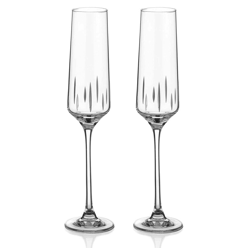 Diamante Linea Crystal Champagne Flutes - Set of 2