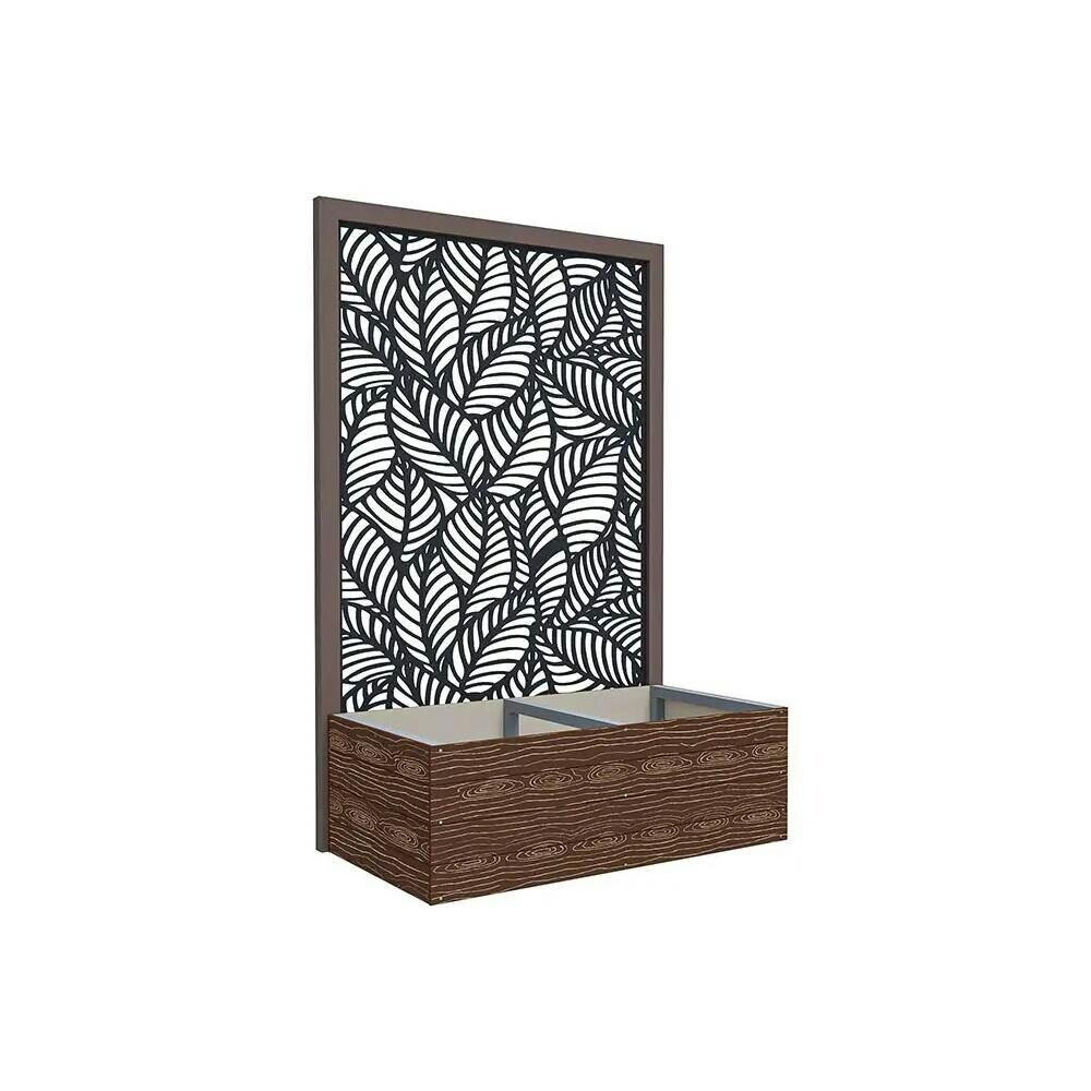 Dunster House Timber Effect Garden Bed Planter with  Screen 1200mm x 600mm x 400mm