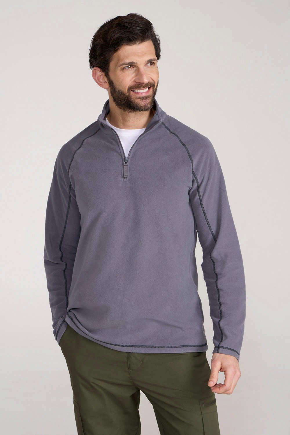 Mountain Warehouse Mens Ashbourne II Half Zip Fleece Top - Charcoal