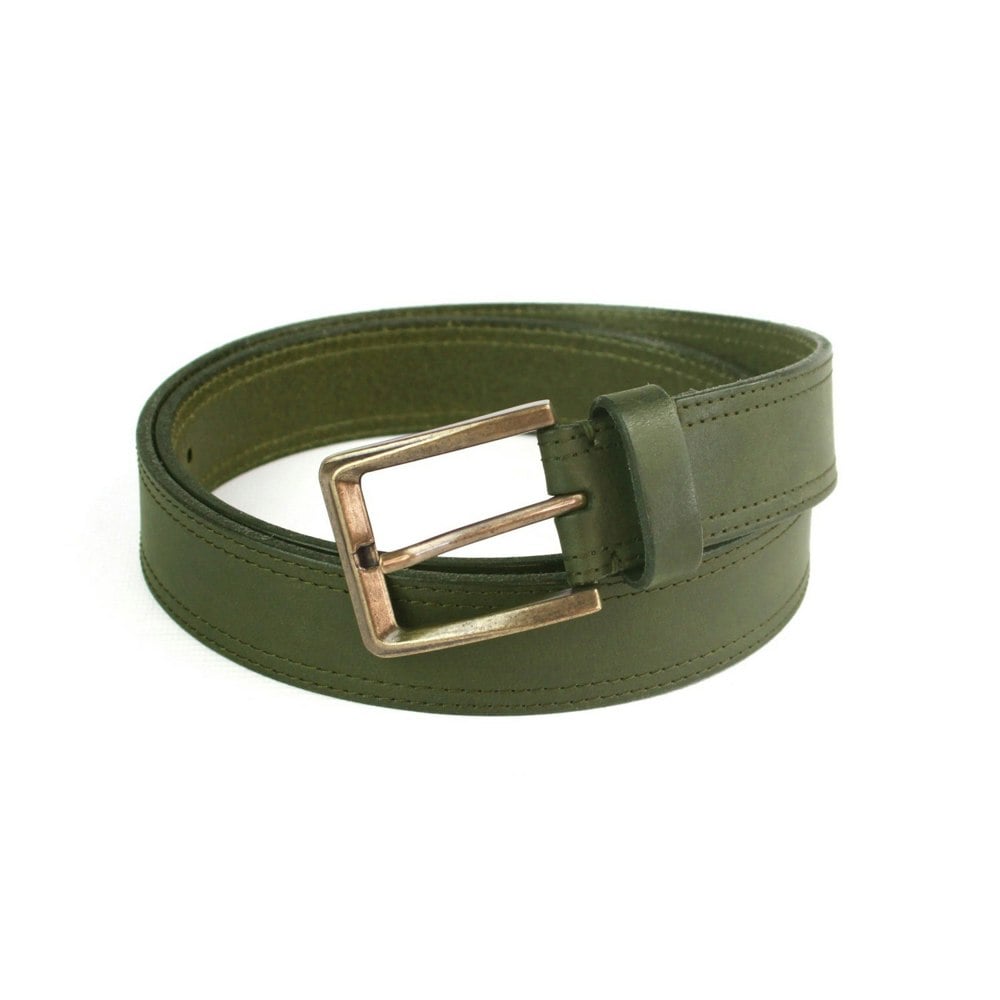 Eastern Counties Leather Mens Connor Leather Waist Belt - Olive