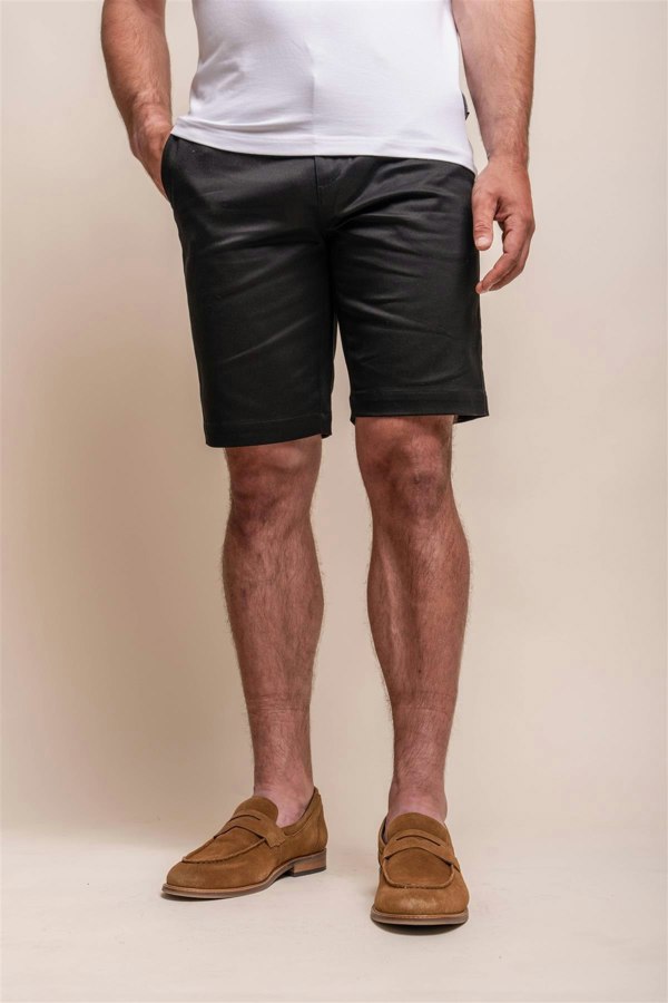 Dakota black chino shorts front