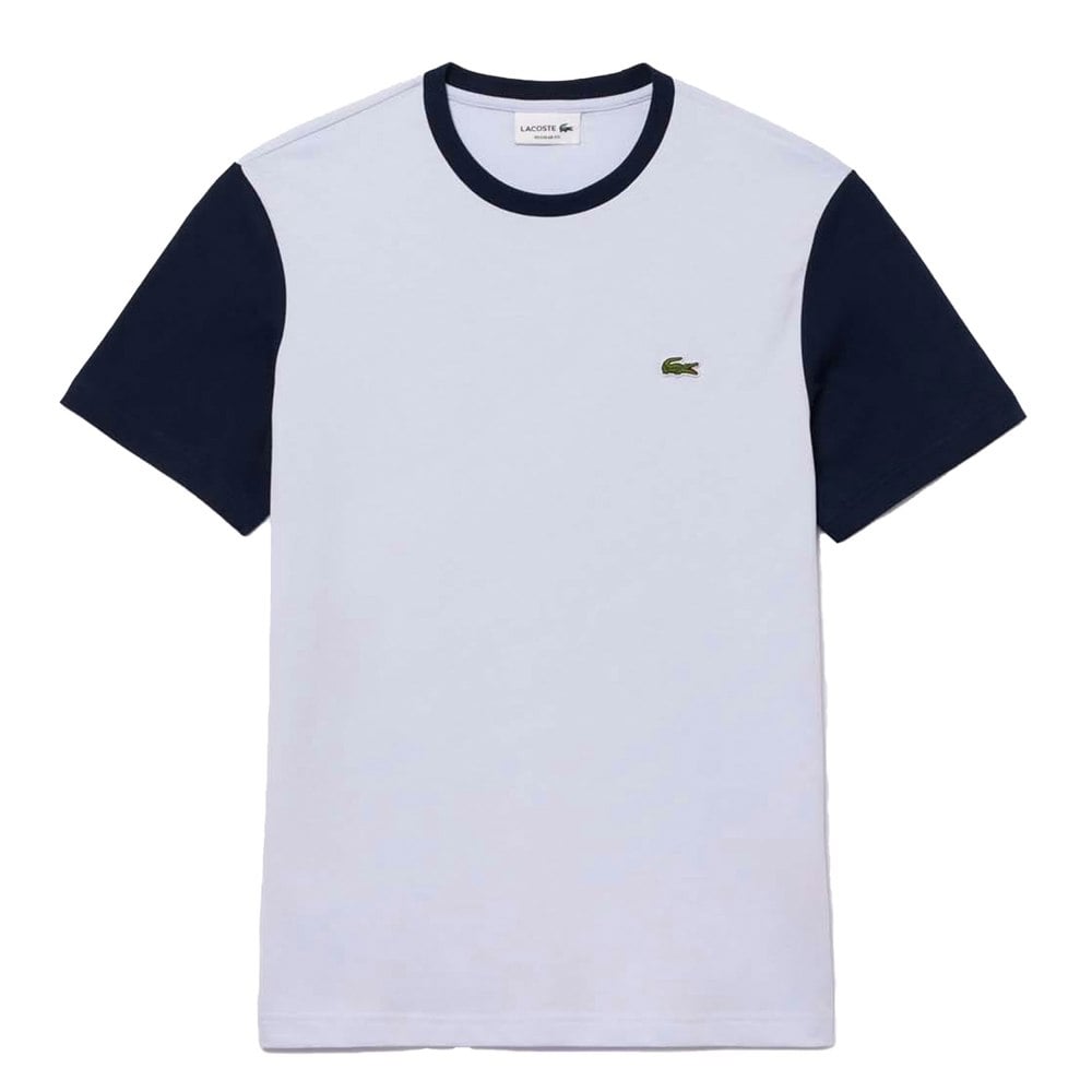 Lacoste Mens Colour Block Jersey Regular T-Shirt - Blue